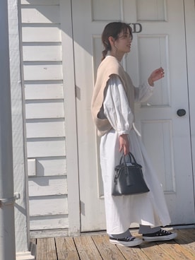 「CLANE（クラネ）のアイテム（ベスト）」を使った、Seikaさん（レディース・158cm）の春コーディネート