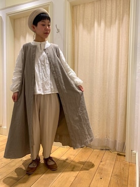 「春物」｜「アイテム（ハンチング/ベレー帽）」を使った、や。さん（レディース・156cm）の冬コーディネート