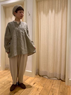 「春物」｜「アイテム（スリッポン）」を使った、や。さん（レディース・156cm）の冬コーディネート