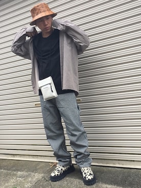 「BIG SMITH（ビッグスミス）のアイテム（パンツ）」を使った、つばささん（メンズ・166cm）の秋コーディネート