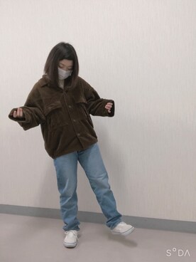 haruka使用「w closet（コーデュロイ開襟bigブルゾン）」的時尚穿搭