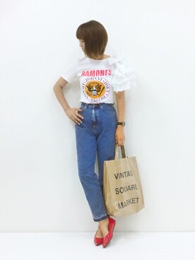 「コーディネート」｜「アイテム（バレエシューズ）」を使った、yoka1124さん（レディース・170cm）の夏コーディネート