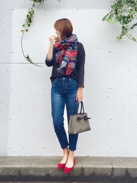 「アイテム（ファンデーション）」を使った、yoka1124さん（レディース・170cm）の秋コーディネート