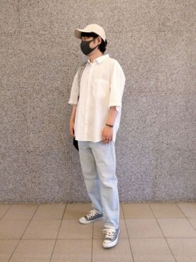 「Right-on（ライトオン）のアイテム（キャップ）」を使った、naokさん（メンズ・175cm）の夏コーディネート