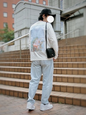 「ARMANI EXCHANGE（アルマーニエクスチェンジ）のアイテム（キャップ）」を使った、naokさん（メンズ・175cm）の秋コーディネート
