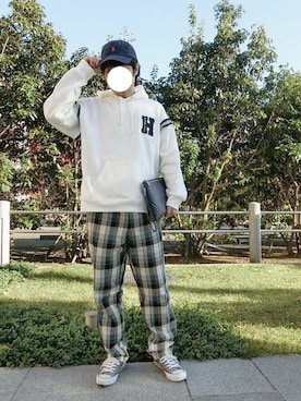 「アイテム（クラッチバッグ）」を使った、naokさん（メンズ・175cm）の秋コーディネート