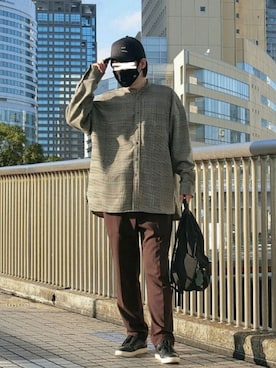 「ARMANI EXCHANGE（アルマーニエクスチェンジ）のアイテム（キャップ）」を使った、naokさん（メンズ・175cm）の秋コーディネート