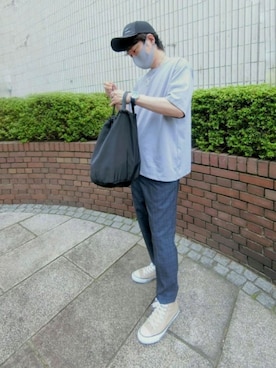 「ARMANI EXCHANGE（アルマーニエクスチェンジ）のアイテム（キャップ）」を使った、naokさん（メンズ・175cm）の夏コーディネート
