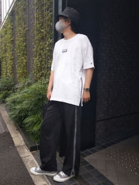 「アイテム（アクセサリー、ホワイト系）」を使った、naokさん（メンズ・175cm）の夏コーディネート