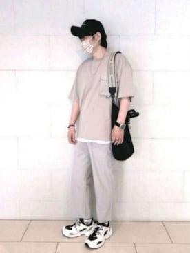「ARMANI EXCHANGE（アルマーニエクスチェンジ）のアイテム（キャップ）」を使った、naokさん（メンズ・175cm）の夏コーディネート