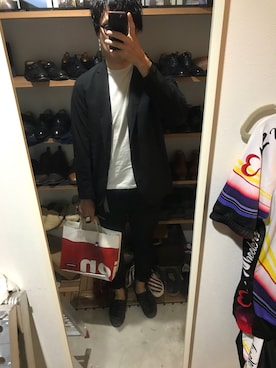 「SET UP」｜「アイテム（モカシン/デッキシューズ）」を使った、Kiyoshi  Yoshikaneさん（メンズ・184cm）の秋コーディネート
