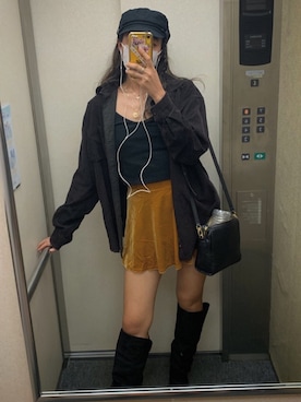 「H&M（エイチ・アンド・エム）のアイテム（キャスケット）」を使った、SKY☁️🇯🇵🗼さん（レディース・170cm）の秋コーディネート