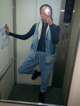 「sanforized（サンフォライズド）のアイテム」を使った、SKY☁️🇯🇵🗼さん（レディース・170cm）の秋コーディネート