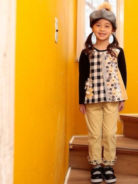 「アイテム（ハンチング/ベレー帽）」を使った、KPさん（キッズ・110cm）の秋コーディネート