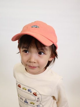 「KP DECO（ケーピーデコ）のアイテム（キャップ）」を使った、KPさん（キッズ・110cm）の冬コーディネート