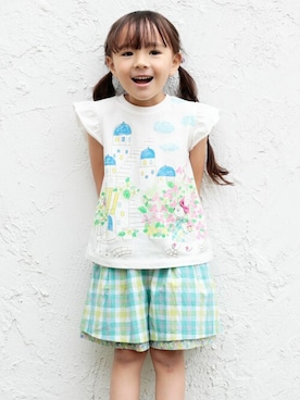 「KP（ケーピー）のアイテム」を使った、KPさん（キッズ・110cm）の夏コーディネート