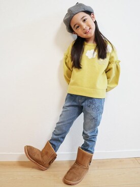 「おんなのこコーデ」｜「アイテム（ハンチング/ベレー帽）」を使った、KPさん（キッズ・106cm）の秋コーディネート