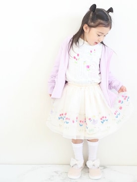 「アイテム（パーカー）」を使った、KPさん（キッズ・100cm）の春コーディネート