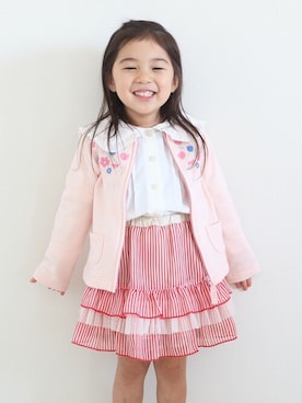 「アイテム（カーディガン/ボレロ）」を使った、KPさん（キッズ・100cm）の春コーディネート