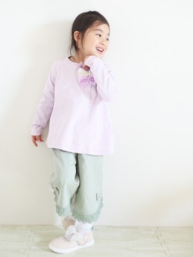 「アイテム（Tシャツ/カットソー）」を使った、KPさん（キッズ・100cm）の春コーディネート