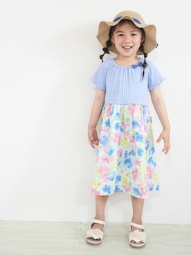 「KP DECO（ケーピーデコ）のアイテム（サンダル）」を使った、KPさん（キッズ・100cm）の夏コーディネート