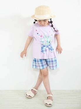 「KP DECO（ケーピーデコ）のアイテム（サンダル）」を使った、KPさん（キッズ・100cm）の夏コーディネート