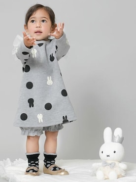 「Miffy（ ミッフィー）のアイテム（ワンピース/ドレス）」を使った、KPさん（キッズ・84cm）の秋コーディネート