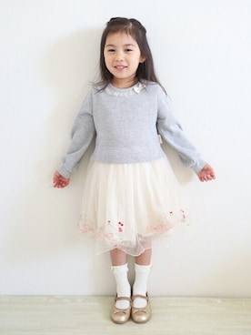 「アイテム（ワンピース/ドレス）」を使った、KPさん（キッズ・106cm）の冬コーディネート