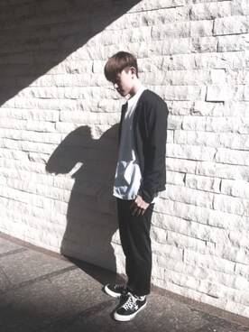 「CONVERSE（コンバース）のアイテム（スニーカー、ブラック系）」を使った、kouheiさん（メンズ・171cm）の春コーディネート