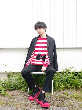 「keisuke kanda（ケイスケカンダ）のアイテム（セットアップ）」を使った、うつけさん（メンズ・173cm）の春コーディネート