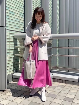 「アイテム（ノーカラーコート）」を使った、kumemikiさん（レディース・164cm）の秋コーディネート