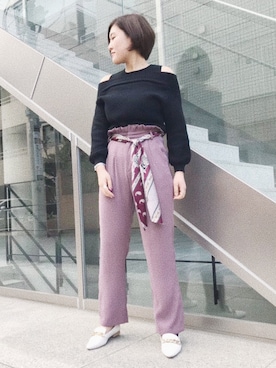 スカーフベルトテーパードパンツを使った人気ファッションコーディネート Wear スカーフベルトテーパードパンツを使った人気ファッションコーディネート Wear