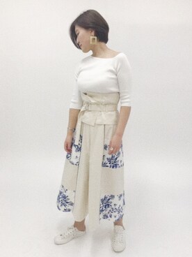 「アシメニット」｜Nanamiさん（レディース・162cm）の春コーディネート