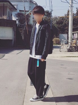 「Manhattan Portage」｜「アイテム（スラックス）」を使った、motoshi さん（メンズ・176cm）の春コーディネート