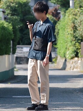 motoshi さんの「イージーアンクルパンツ（ピケコットン・丈長め76cm）」を使ったコーディネート