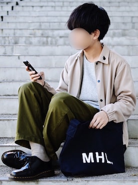 「keisuke yoneda（ケイスケヨネダ）のアイテム」を使った、motoshi さん（メンズ・176cm）の秋コーディネート