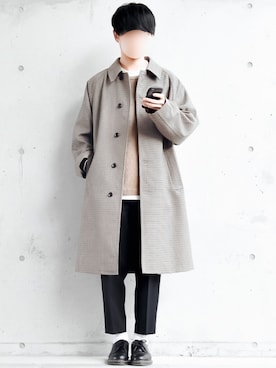 「アイテム（ステンカラーコート）」を使った、motoshi さん（メンズ・176cm・20代）の秋コーディネート