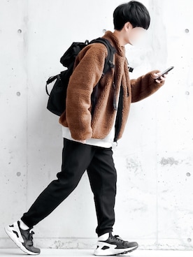 「Manhattan Portage」｜「アイテム（ブルゾン）」を使った、motoshi さん（メンズ・176cm）の冬コーディネート