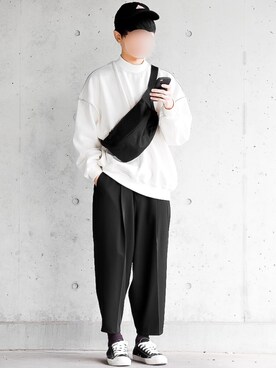 「CREARE LINO」｜「アイテム（バッグ）」を使った、motoshi さん（メンズ・176cm）の秋コーディネート