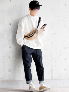 「CREARE LINO」｜「アイテム（バッグ）」を使った、motoshi さん（メンズ・176cm）の秋コーディネート