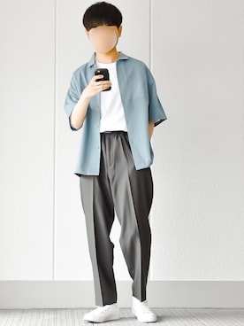 「LOOPのアイテム」を使った、motoshi さん（メンズ・176cm）の夏コーディネート