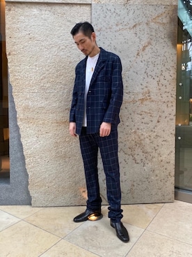 「sulvam（サルバム）のアイテム（テーラードジャケット）」を使った、平田 健二さん（メンズ・184cm）の夏コーディネート