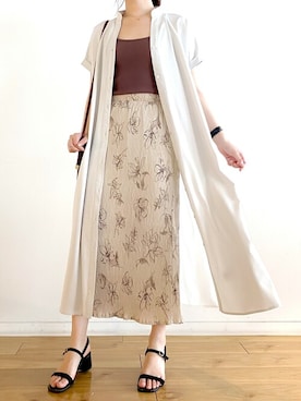 「Iラインスカート」｜「アイテム（ワンピース/ドレス）」を使った、アンブルネージュ/AmbreNeige さん（レディース・163cm）の夏コーディネート