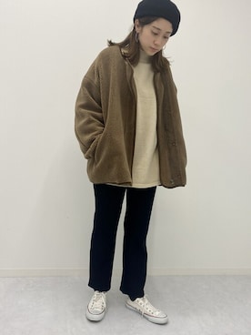 「Ambre Neige（アンブルネージュ）のアイテム（ブルゾン）」を使った、アンブルネージュ/AmbreNeige さん（レディース・163cm）の秋コーディネート