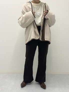 「アンブルネージュ」｜「アイテム（ブルゾン）」を使った、アンブルネージュ/AmbreNeige さん（レディース・163cm）の秋コーディネート