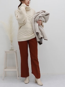 「アンブルネージュ」｜「アイテム（ブルゾン）」を使った、アンブルネージュ/AmbreNeige さん（レディース・163cm）の秋コーディネート