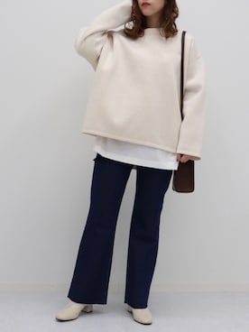 「アンブルネージュ」｜「アイテム（スウェット）」を使った、アンブルネージュ/AmbreNeige さん（レディース・163cm）の秋コーディネート