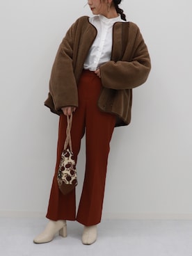 「アンブルネージュ」｜「アイテム（ブルゾン）」を使った、アンブルネージュ/AmbreNeige さん（レディース・163cm）の秋コーディネート