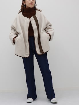 「アンブルネージュ」｜「アイテム（ブルゾン）」を使った、アンブルネージュ/AmbreNeige さん（レディース・163cm）の秋コーディネート