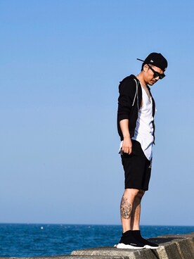 「SET UP」｜「アイテム（スラックス）」を使った、ShoCkleYさん（メンズ・177cm）の春コーディネート